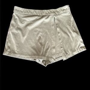 Green faux suede mini skort short skirt small